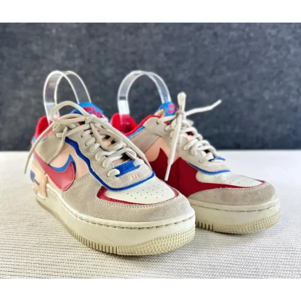 Nike Air Force 1 Shadow CU8591-100 Sail Photo Blue Red Sneakers Women’s 6.5